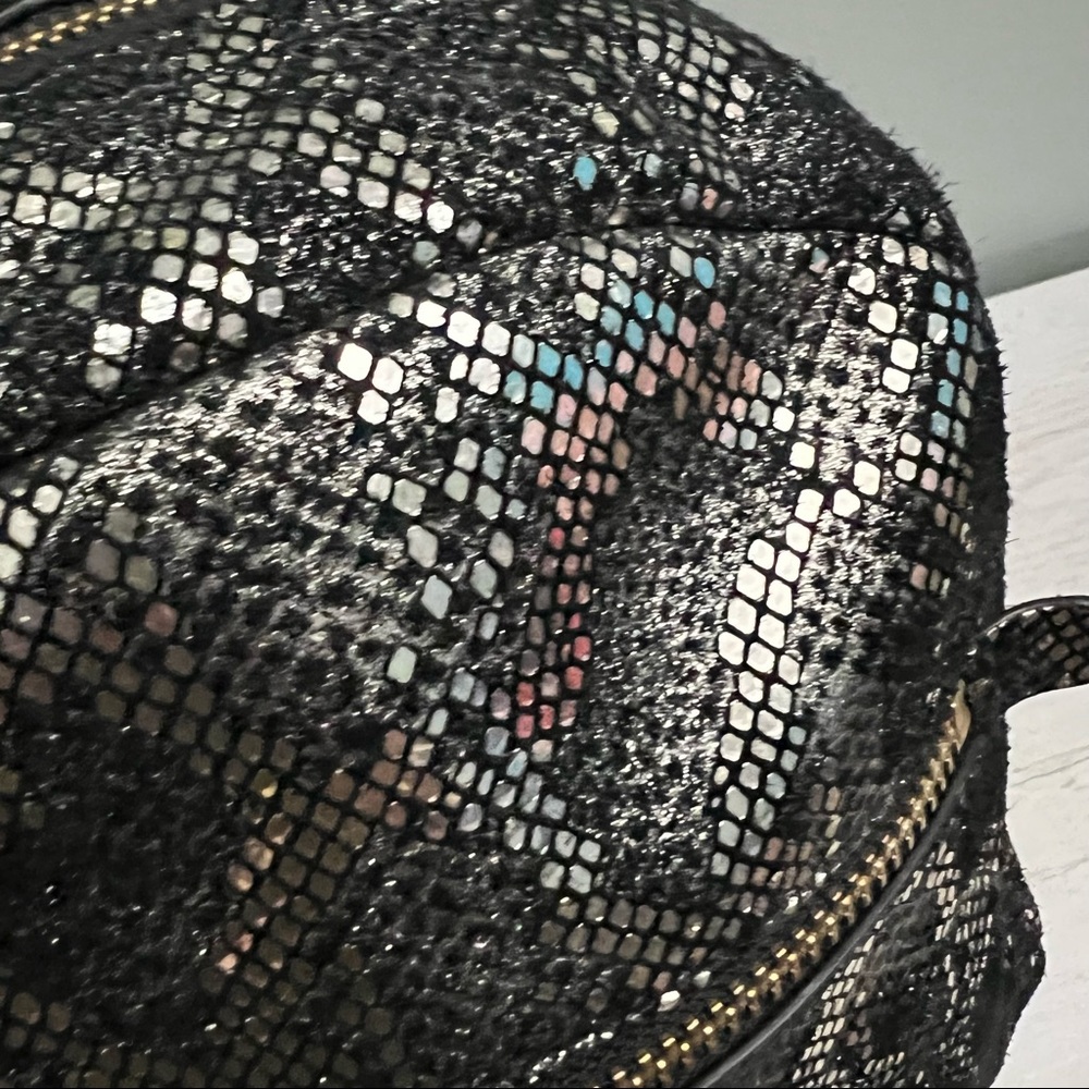 Fossil Megan Leather Metallic Snakeskin Mini Backpack - Picture 4 of 16